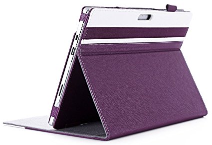 Microsoft Surface Pro 4 Case - ProCase Premium Folio Cover Case for Surface Pro 4 (12.3"), Compatible with Surface Pro 4 Type Cover Keyboard, Built-in Stand with Multiple viewing Angles (Purple)