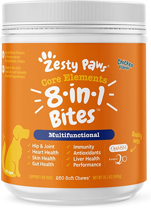 Multifunctional Supplements for Dogs - Glucosamine Chondroitin for Joint Support with Probiotics for Gut & Immune Health – Omega Fish Oil with Antioxidants and Vitamins for Skin & Heart Health