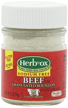 Herb-Ox Sodium-Free Beef Flavored Granulated Boullion, 3.3 Ounce (Pack of 12)