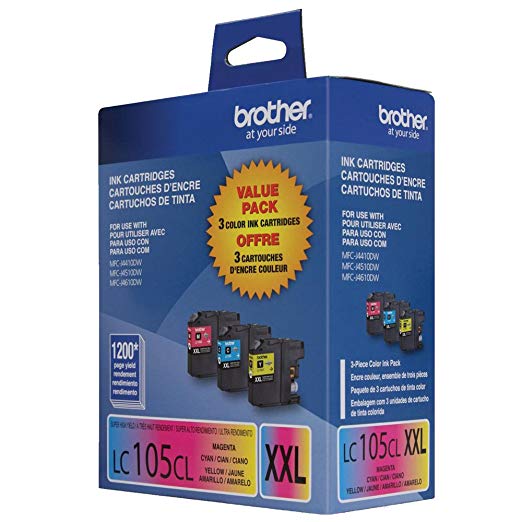 Brother LC105-3PKS Combo Pack Ink Extra High Yield (3x 1,200 Yield)(C/M/Y)