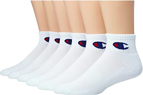 Champion mens Double Dry Moisture Wicking Champion Logo 6 Or 12 Pack Ankle Socks