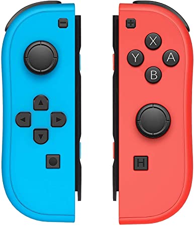 Joy Con Controller Replacement for Nintendo Switch, L/R Switch Wireless Controller, Remote Controller Gamepad Joystick for Nintendo Switch Console (Medium, Red)