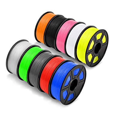 JAYO ABS Filament 1.75mm, 1kg Spool (2.2lbs) ABS 3D Printer Filament, Accuracy  /- 0.02 mm, No Tangle, No Clogging, Tougher Than PLA, Fit Most FDM Printers, Ten Colors