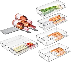 OXO 8pc Bin Fridge Starter Set, Various Sizes, Clear