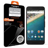 Nexus 5X Screen Protector Spigen Tempered Glass Most Durable Easy-Install Wings Nexus 5x Rounded Edge Glass Screen Protector - GlastR SLIM SGP11815