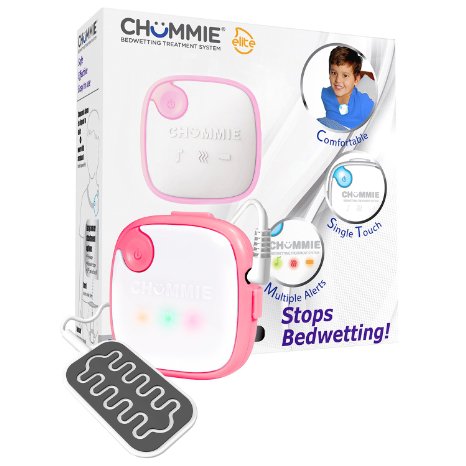 Chummie Elite Bedwetting Alarm for Children and Deep Sleepers - Award Winning Bedwetting Alarm System with Loud Sounds and Strong Vibrations, Pink