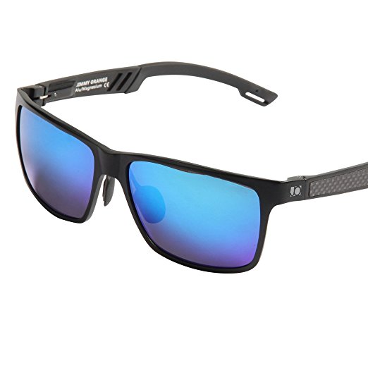 Jimmy Orange Mirrored Lens Magnesium Aluminum frame Polarized sunglasses Wayfarer Men High Quality Sun Glasses Women JO661