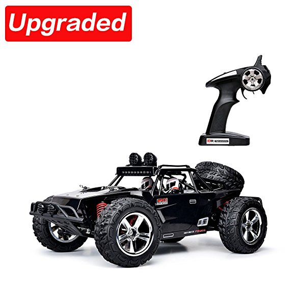 Vatos RC Car Off Road High Speed 4WD 40km/h 1:12 Scale 50M Remote Control 15 Mins Playing Time 2.4GHz Electric Vehicle Buggy Truck with LED Night Vision (BLACK)