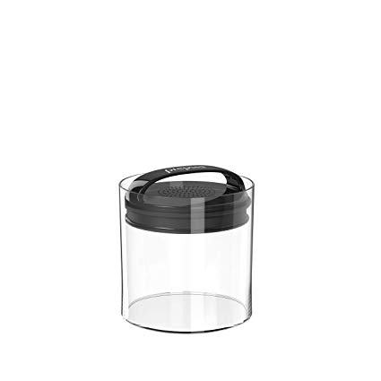 Prepara 3043-BA Evak Fresh Saver, Large-Short Airless Canister with Black handle, 1.8 Quart, Clear