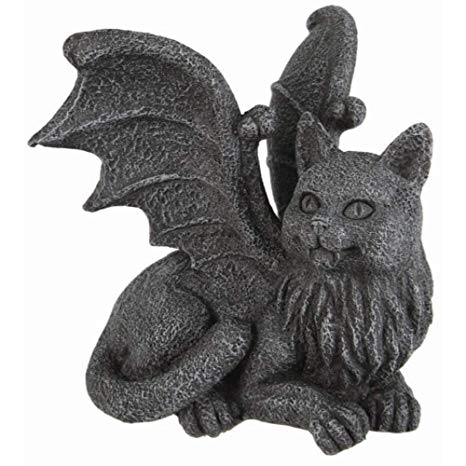 Winged Cat Gargoyle Computer Topper Shelf Sitter Statue by Pacific Trading