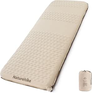 Naturehike 2.56’’ Thick Self Inflating Sleeping Pad for Camping with Foam, Inflatable Twin Size Camping Mattress for Outdoors, Car, Home, ISPO Award Winning Processes