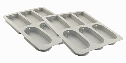 Homga 2 Pack Silicone Soap Molds, Baking Mold Cake Pan, Biscuit Chocolate Mold, Silicone Mold for Soap, Cake, Bread, Cupcake, Cheesecake, Muffin – Grey (Soap Molds)