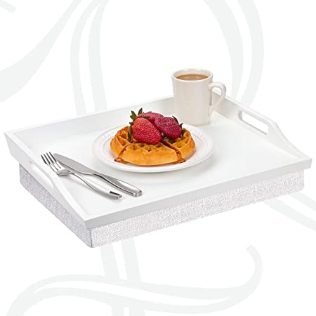 Rossie Home Lap Tray with Detachable Pillow, Serving Tray - Soft White - Style No. 76101