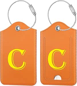 2 Pcs Luggage Tags, Fintie Privacy Cover ID Label with Stainless Steel Loop and Address Card for Travel Bag Suitcase