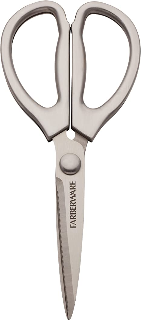 Farberware 5210607 Stamped Stainless Steel Kitchen Shear, 8.2 x 3.5 x 0.5 inches, Silver