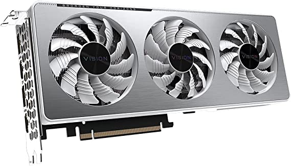 Gigabyte GeForce RTX 3060 Vision OC 12G (REV2.0) Graphics Card, 3X WINDFORCE Fans, 12GB 192-bit GDDR6, GV-N3060VISION OC-12GD REV2.0-R Video Card (RENEWED)