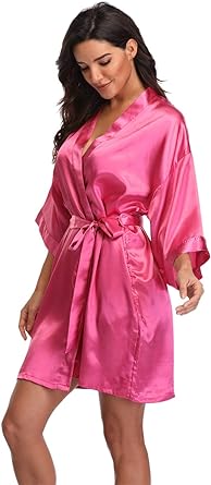 Women's Pure Short Silky Robes Bridesmaid Bride Party Satin Robes Sleepwear