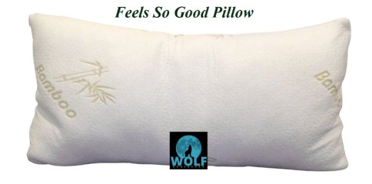 Bamboo Pillow-Shredded Memory Foam Pillow-Cooling Pillow with Zipper Bamboo Cover-Hotel Pillow Quality-Hypoallergenic Pillow Helps Snoring, Insomnia, Asthma, Neck Pain, Migrains-Wolf Home Goods (King)