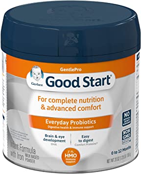 Gerber Good Start Gentle (HMO) Non-GMO Powder Infant Formula, Stage 1, 20 Ounce (Pack of 6)