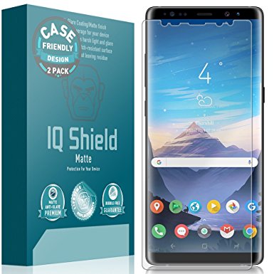 Galaxy Note 8 Screen Protector (Case Friendly)(2-Pack), IQ Shield Matte Full Coverage Anti-Glare Screen Protector for Galaxy Note 8 Bubble-Free Film