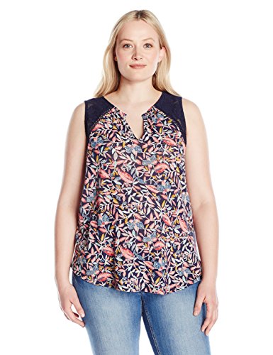 Lucky Brand Women's Plus Size Della Floral Tank Top