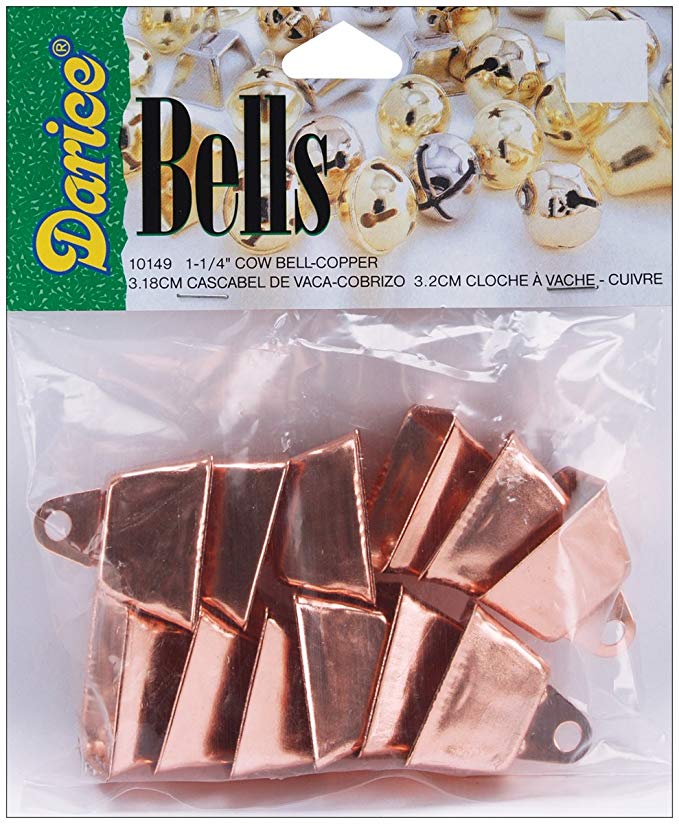 Darice 10149 12-Piece Cow Bell, 1.25-Inch, Copper