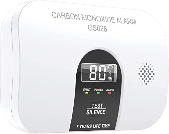 Meross Carbon Monoxide Detector/Alarm, LCD Digital Display CO Alarm with 2 AA Batteries(Include) and Silence Function, 7-Year Fire Safety for House, Bedroom, Hotel