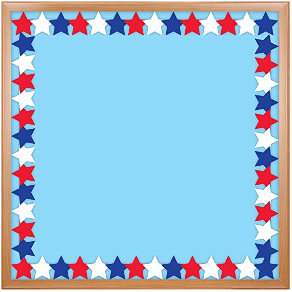 Hygloss Products, Inc Patriotic Star Die Cut Border, White