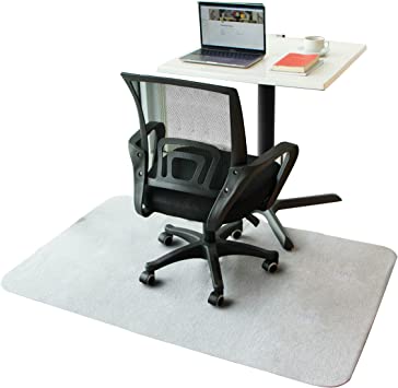 XFasten Office Chair Mat for Hardwood and Tile Floor, Light Gray 56”x36”, 1/6” Thick Computer Gaming Rolling Chair Mat, Under Desk Low-Pile Rug, Large Anti-Slip Floor Protector for Home Office