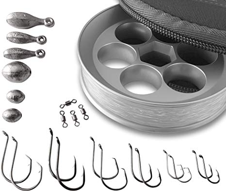 Yoyito Aluminum Hand Line Reel Pocket/Travel Fishing Kit (20 lb Clear line)