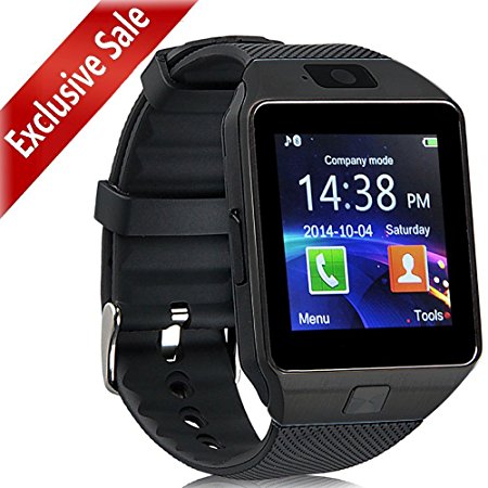 [Updated] Smart Watch, PADGENE Bluetooth Camera Smart Wrist Watch Phone with SIM Card Slot 2.0 Camera TF Card Support Android Samsung Htc LG Sony Blackberry Huawei Smartphone---Best Gifts