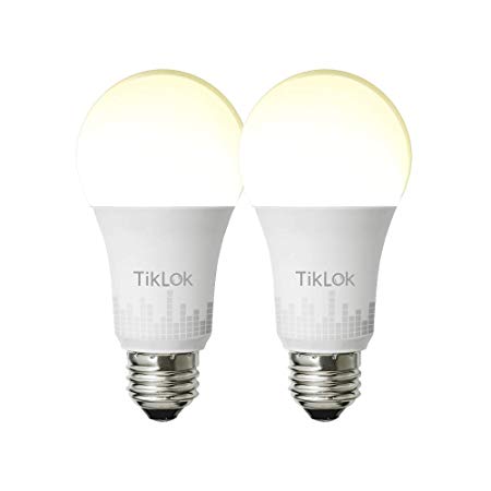 Smart LED Bulb WiFi Tunable Light Bulb Compatible with Alexa Google Home and Siri, TIKLOK A19 E26 60W Equivalent, with Schedule Function Hub Free, 2 Pack