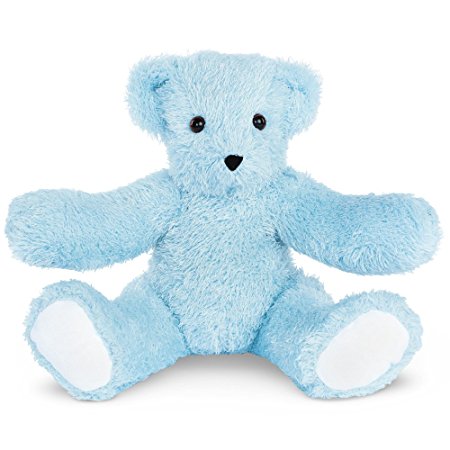 Vermont Teddy Bear - Soft Cuddly Teddy Bear, 15 inches, Light Blue, Made in the USA