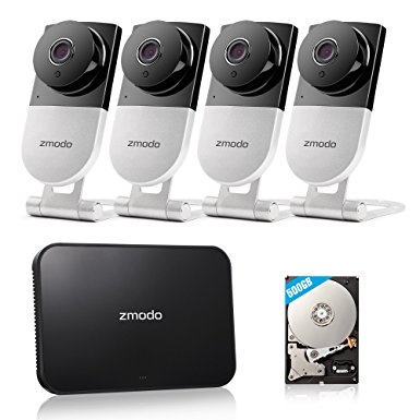 Zmodo 720p HD Wireless Home Security System - 4 Camera, 4CH NVR with 500GB Hard Drive