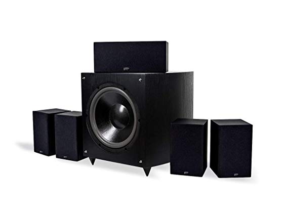 Monoprice Premium 5.1 Channel Home Theater Speaker System with 4 Satellite Speakers, 1 Center Channel Speaker, and a 12 Inch Subwoofer