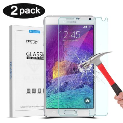 [2 Pack] Galaxy Note 4 Screen Protector, OMOTON Tempered-Glass Screen Protector with [9H Hardness] [Ultra-Clarity] [Anti-Scratch] [No-Bubble Installation] for Galaxy Note 4, Lifetime Warranty