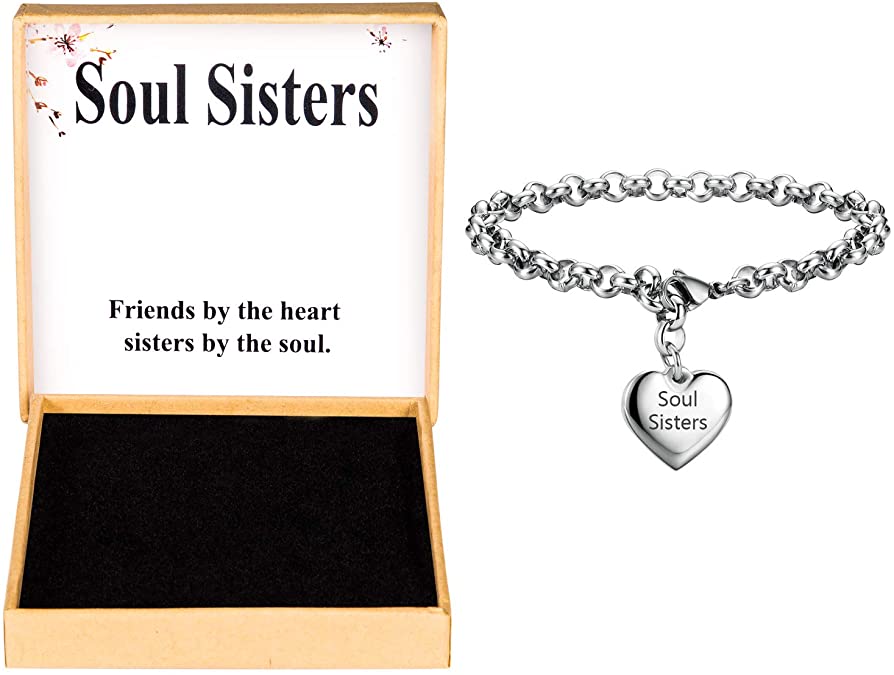 SANNYRA Mother Daughter Bracelets Stainless Steel Heart Charm Bracelet for Women Birthday Gifts for her