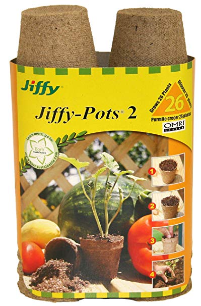 Jiffy 100055665 033349412142 Ferry Morse 5214 26-Count 2-1/4-Inch Pots, Brown