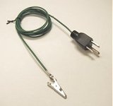 GROUNDING CORD | 6-foot long, 3-prong gator with clip on