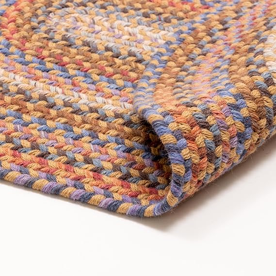 Super Area Rugs Tribeca Soft Wool Braided Rug for Indoors Netural Wheat Field Rug 7' x 7' Round