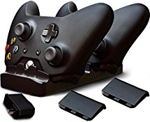 Ortz® Xbox One Controller Charger   FREE AC Wall Charger Adapter & 2x Rechargeable Batteries - Charging Base for 2x Controllers - Play and Charge Kit System - Dual Dock Charging Station - Best Accessories, Top Quality - LIFETIME GUARANTEE