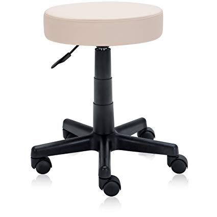 Dr.lomilomi Hydraulic Rolling Swivel Clinic Massage Stool Chair 505 (505, Vanilla)