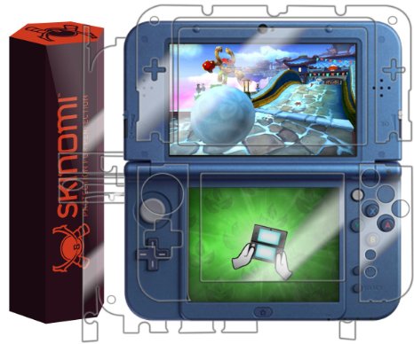 Skinomi TechSkin - New Nintendo 3DS XL Screen Protector 2015  Full Body Skin  Lifetime Warranty  Front and Back HD Clear Film  Ultra HD and Anti-Bubble Shield Nintendo 3DS LL Version