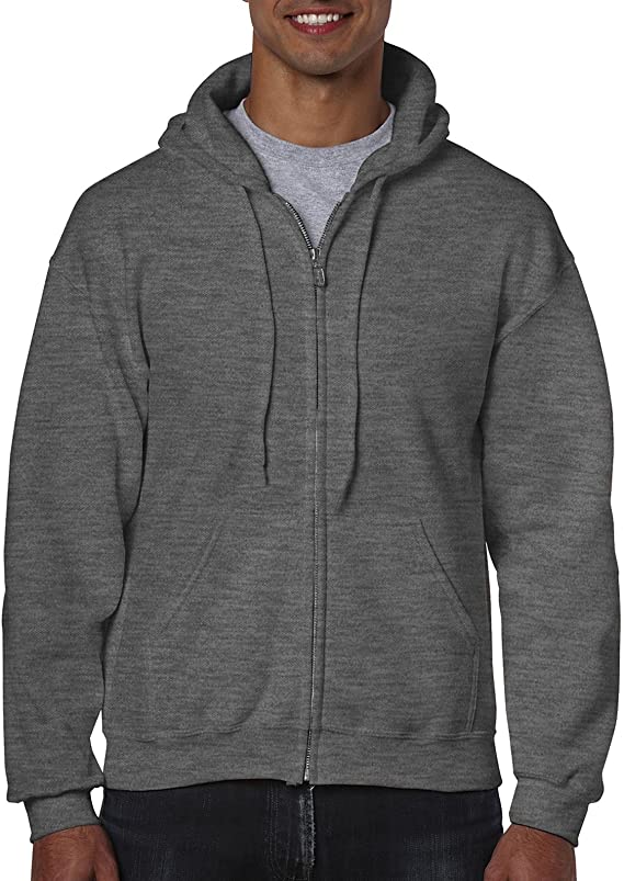 Gildan Mens Fleece Zip Hooded Sweatshirt Shirt