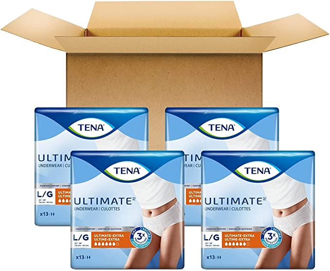 TENA Protective Incontinence Underwear, Ultimate Absorbency, Large, 52 count