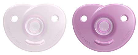 Philips AVENT Soothie Heart Pacifier 3-18m, Pink/Light Pink, 2 Pack, SCF099/12