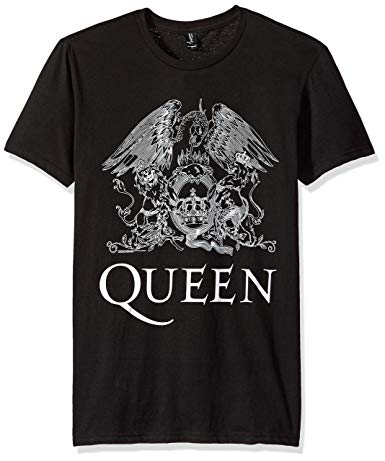 Queen Men's White Logo On Black T-shirt Black