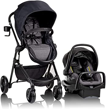 Evenflo 56041990C Pivot Modular Travel System with SafeMax Car Seat (Casual Gray)