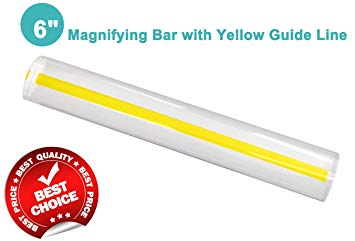 1.5" x 6" Bar Magnifier with Yellow Highlighter