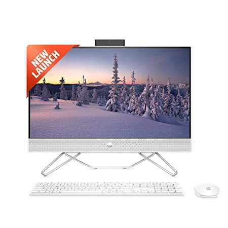 HP All-in-One PC 12th Gen Intel Core i5-1235U 24-Inch(60.5 cm) FHD Anti-Glare Desktop (8GB RAM/1TB HDD 256GB/Win 11/Wireless Keyboard and Mouse Combo/MSO/IR Privacy Camera/Starry White) 24-cb1902in